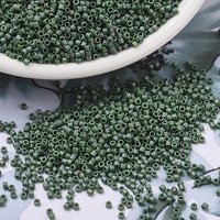 Perles Miyuki Delica, Perles de Semences Japonaises, Vert Basilic Opaque Mat AB