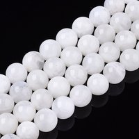 Brins de perles en pierre de lune arc-en-ciel naturelle, rond, 8 mm, 15,75 pouces — Perles à bijoux