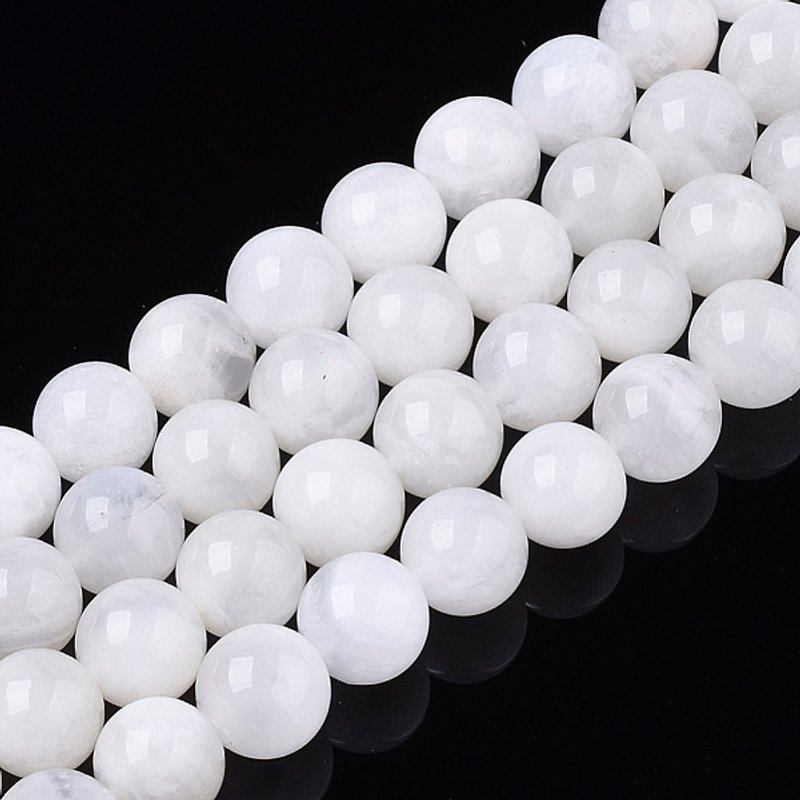 Natural Rainbow Moonstone Beads Strands, Round, 8mm, 15.75 inch — Jewelry Beads