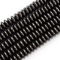 Brins de perles en hématite synthétique non magnétique, noires, 8x3-4mm — Perles à bijoux