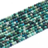 Fils de perles de chrysocolle naturelle, facettées, rondes, 2,5 mm — Perles à bijoux