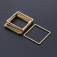 304 Stainless Steel Square Linking Rings, Golden, 20x20mm