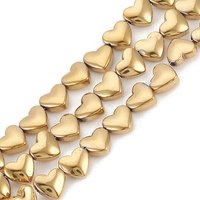 Brins de Perles en Hématite Synthétique Non-magnétique Électroplaquées en Forme de Cœur — Perles à bijoux