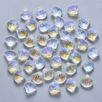 Perles en verre transparent, perles à trou supérieur, forme en écaille, couleur AB — Perles à bijoux