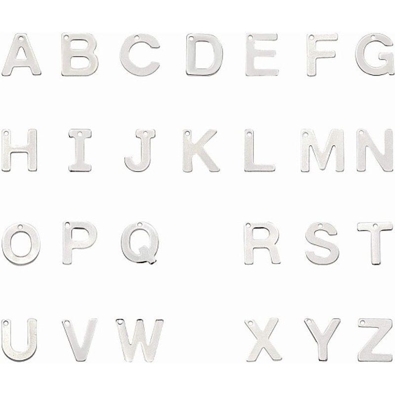 Charms Alphabet en Acier Inoxydable 304, Non-Tarnish, A-Z, 26pcs — Breloques et pendentifs