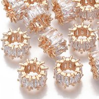 Brass Micro Pave Cubic Zirconia European Beads, Large Hole — Jewelry Beads