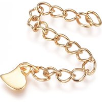 304 Stainless Steel Chain Extender with Heart Charms, Golden