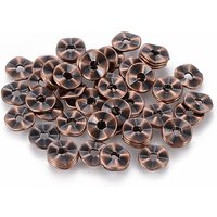 Tibetan Style Wavy Spacer Beads, Red Copper Color, Lead and Nickel Free