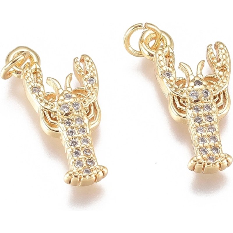 Brass Micro Pave Cubic Zirconia Pendants with Jump Ring — Charms & Pendants