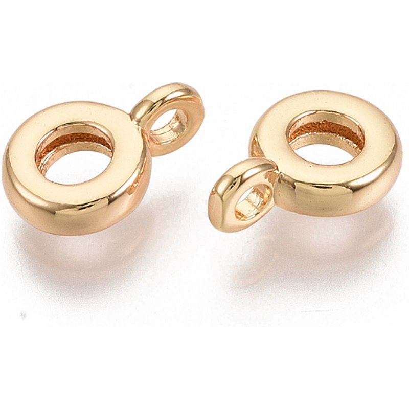 Bails en tube en laiton, bails à boucle, sans nickel, plaqué or 18K — Accessoires pour bijoux
