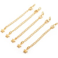 Brass Chain Extender with Curb Chains and Lobster Claw Clasps — Jewelry Findings
