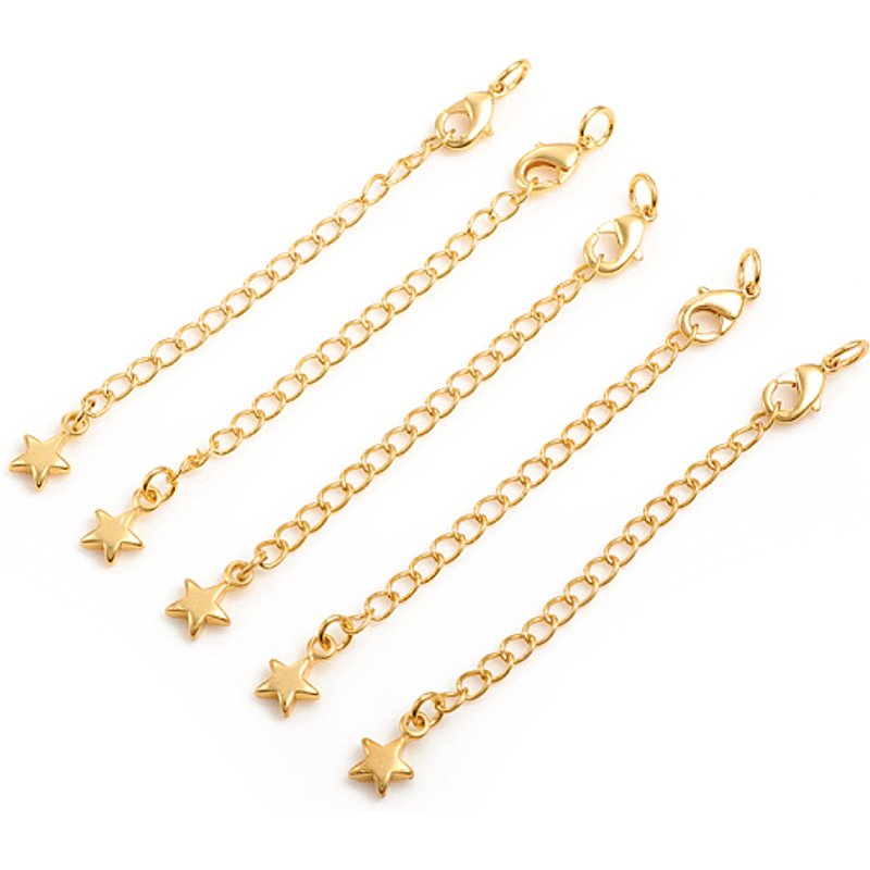 Rallonge de chaîne en laiton avec chaînes à curb et fermoirs à pince — Accessoires pour bijoux