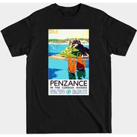 Penzance dans la Riviera Cornish T-Shirt avec Affiche Vintage — T-shirts pour hommes