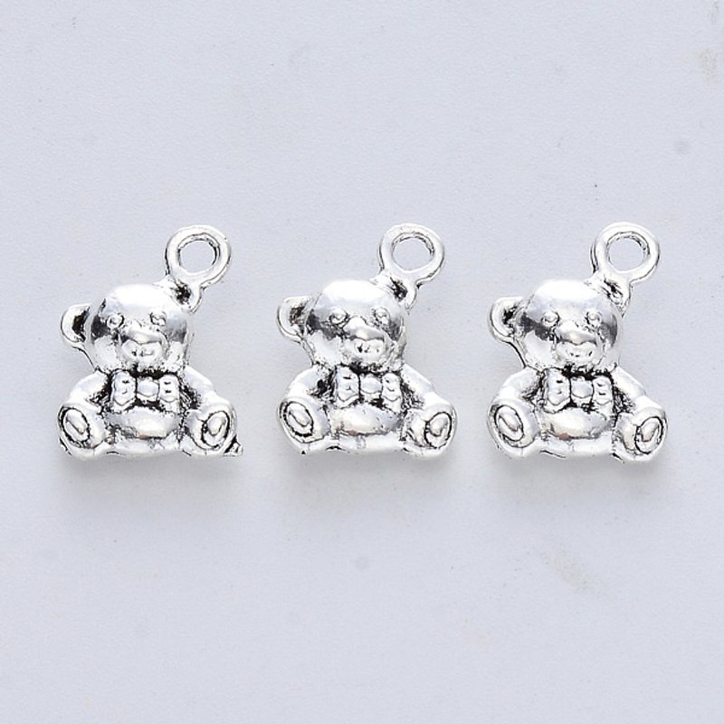 Tibetan Style Bear Pendant in Antique Silver — Charms & Pendants