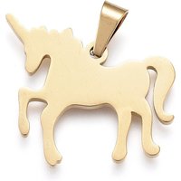 304 Stainless Steel Unicorn Pendant, Laser Cut, Golden