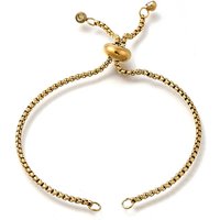Bracelet à Glissière Ajustable en Acier Inoxydable Plaqué Or 18K