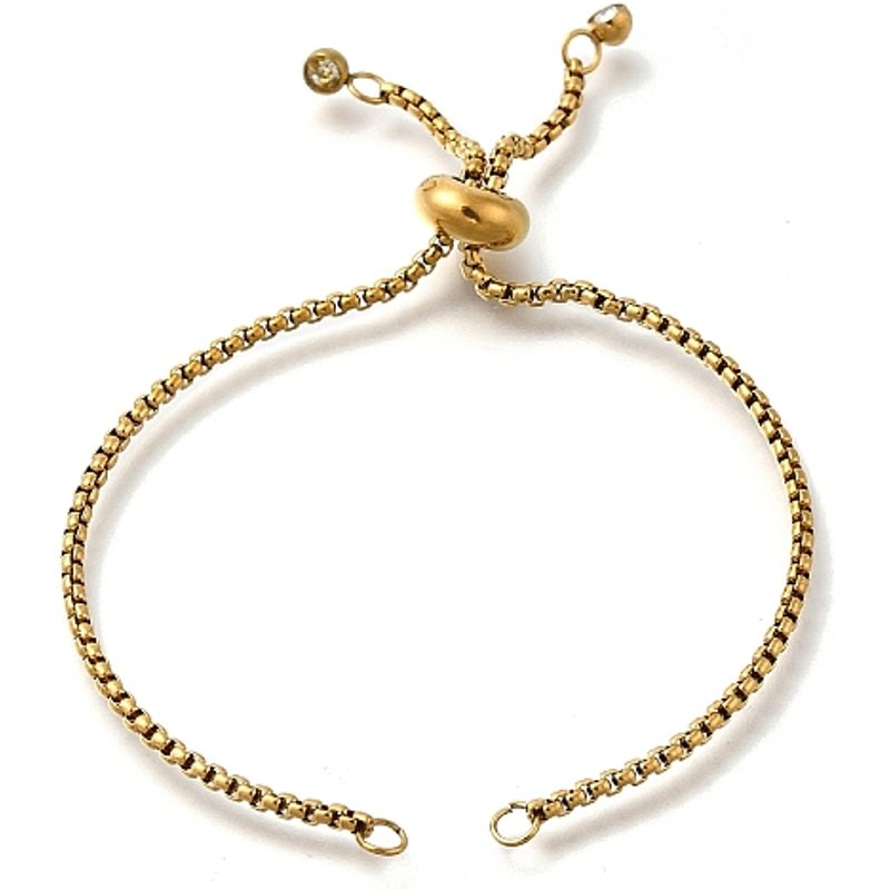 Bracelet à Glissière Ajustable en Acier Inoxydable Plaqué Or 18K — Outils de création de bijoux