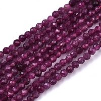 Natural Ruby Beads Strands, Round Faceted, 2mm, 195-196pcs — Jewelry Beads