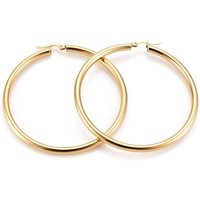 304 Stainless Steel Golden Hoop Earrings, Hypoallergenic, 6 Gauge