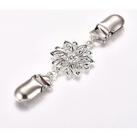 Retro Alloy Cardigan Clips in Antique Silver & Platinum
