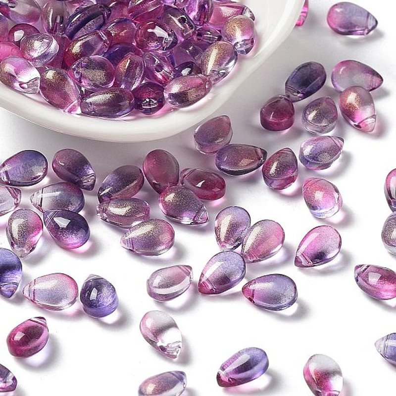 Charms en verre transparent en forme de goutte avec poudre dorée — Breloques et pendentifs