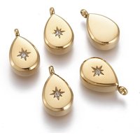 Pendentif en Acier Inoxydable 316 en Forme de Goutte avec Étoile et Strass — Breloques et pendentifs
