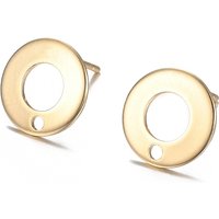 304 Stainless Steel Donut Stud Earring Findings, 18k Gold Plated — Jewelry Findings
