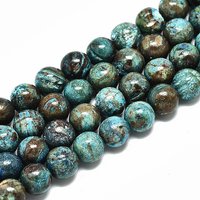 Fils de perles de chrysocolle naturelle, rond, 8mm, trou 1,2mm — Perles à bijoux