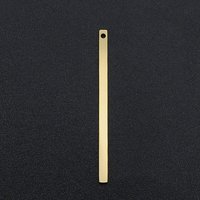 201 Stainless Steel Bar Pendants, Laser Cut, 18K Gold Plated