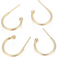 Crochets de Boucles d'Oreilles en Acier Inoxydable 304 avec Plaquage en Or 18k — Accessoires pour bijoux