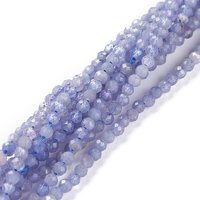 Brins de perles de tanzanite naturelle, rondes, facettées, 2mm — Perles à bijoux