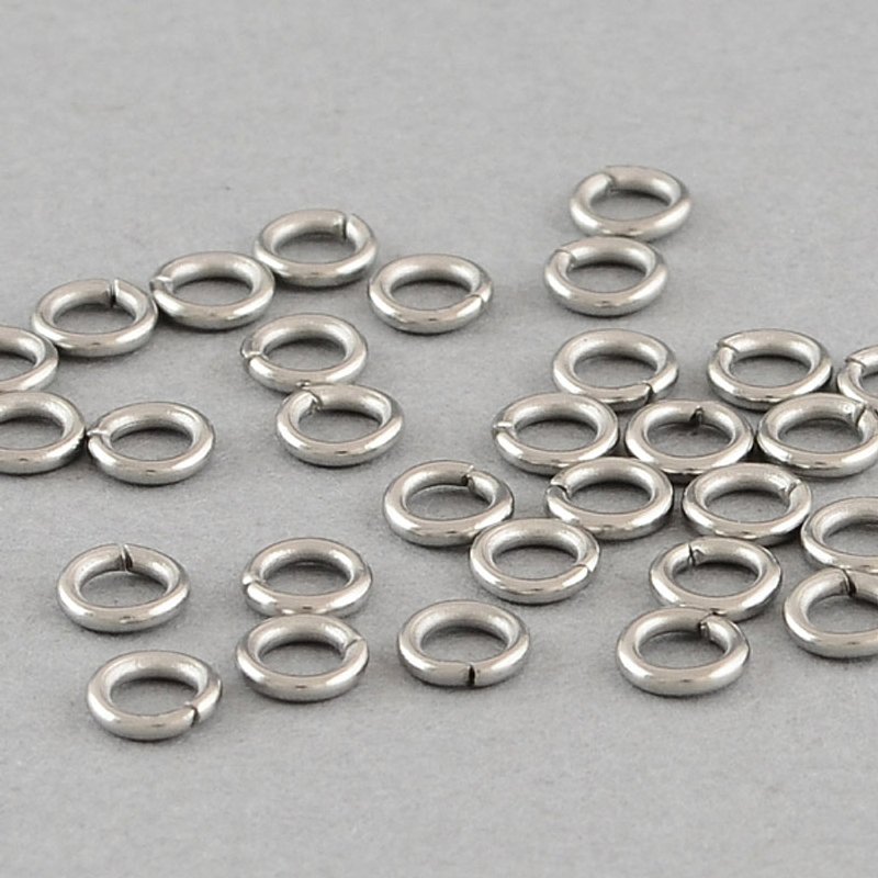 Anneaux ouverts en acier inoxydable 304, 18 Gauge, 6x1mm — Accessoires pour bijoux
