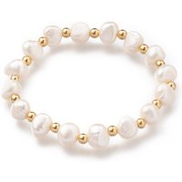 Stretch Beaded Bracelet with Stainless Steel and Shell Pearl Beads