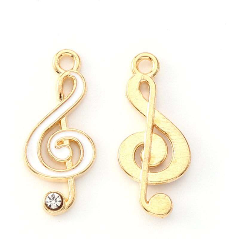 Pendentif en Émail en Alliage avec Note Musicale et Strass — Breloques et pendentifs