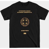 T-shirt pour hommes Passeport Grèce - Noir — T-shirts pour hommes