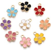 Eco-Friendly Zinc Alloy 5-Petal Flower Pendant in Light Gold