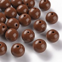 Opaque Acrylic Round Beads, Camel, 16x15mm, 220pcs/500g — Jewelry Beads