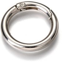 Zinc Alloy Spring Gate Rings, O Rings, Platinum, 27x4mm