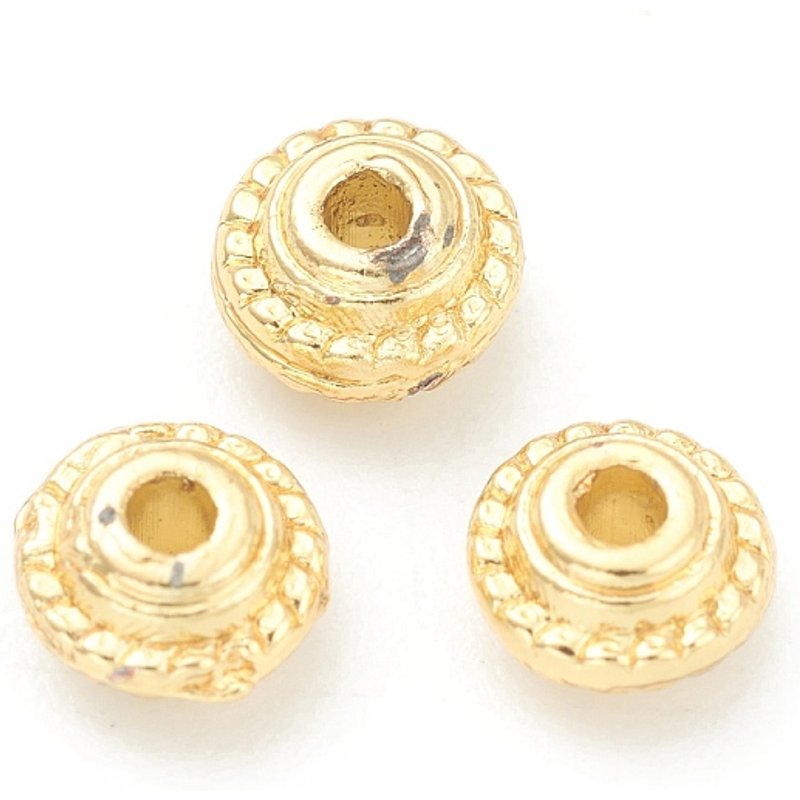 Perles Espacées en Alliage, Sans Cadmium, Sans Plomb, Plaqué Or 18K — Perles à bijoux