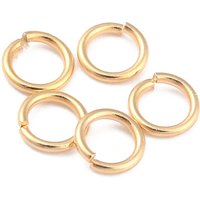 Rack Plating Brass Open Jump Rings, 24K Gold Plated, 4x0.6mm