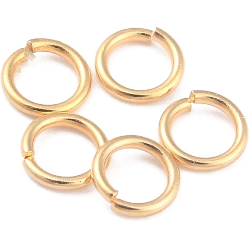 Anneaux Brisés en Laiton Rack Plating, Plaqué Or 24K, 4x0.6mm — Accessoires pour bijoux