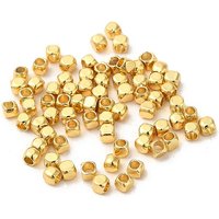 Brass Cube Spacer Beads, 18K Gold Plated, 2x2x2mm — Jewelry Beads