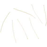 Brass Flat Head Pins, 18K Gold Plated, 51mm Long, 24 Gauge — Jewelry Findings