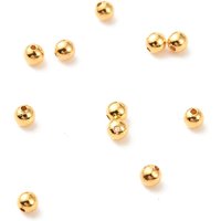 Brass Spacer Beads, 18K Gold Plated, Round, 2mm Diameter — Jewelry Beads