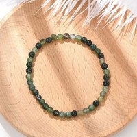 Bracelet Élastique en Agate Mousse Naturelle pour Femmes