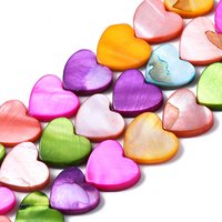 Natural Freshwater Shell Beads Strands, Dyed Heart, Mixed Color — Jewelry Beads
