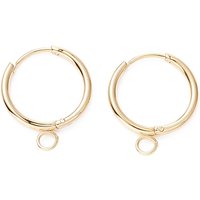 201 Stainless Steel Huggie Hoop Earring Findings with Gold Plating — Jewelry Findings