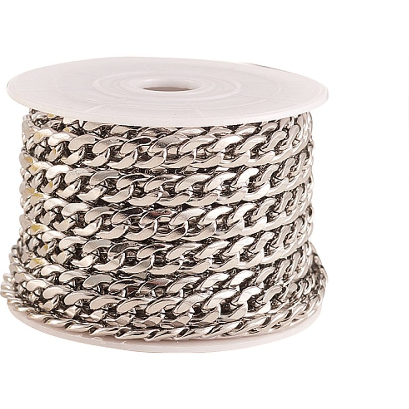 304 Stainless Steel Cuban Link Chains with Spool, 16.4 Feet Roll — Chains, Wire & Cord