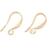 Brass Earring Hooks with Horizontal Loop, 18K Gold Plated — Jewelry Findings
