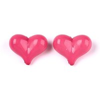 Perles Acryliques Opaques en Forme de Coeur, Rose Foncé, 255pcs/500g — Perles à bijoux